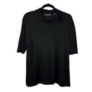 Statements Mens Lightweight Silk Blend Knit Buttonless Polo Shirt Vintage